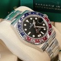 ROLEX ロレックス GMT マスター II シリーズ自動機械式ムーブメント日付表示/デュアルタイムゾーン/GMT メンズスイス時計 40mm ブラックダイヤルオイスタースチールストラップ