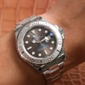 ROLEX ロレックス ヨットマスター シリーズ グレー ヨット自動機械式ムーブメント 100 メートル防水 日付表示 メンズ スイス ウォッチ 40mm グレー ダイヤル オイスター スチール ケース