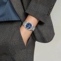 ROLEX デイデイト シリーズ自動機械式ムーブメント 100 メートル防水メンズ ウォッチ スイス ウォッチ 36mm ブルー ダイヤル 18ct ホワイト ゴールド ケース オイスター スチール ストラップ