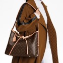 ルイ・ヴィトン LV キャリーオール MM クラシック  取り外し可能 調節可能 ショルダーストラップ コーティングキャンバス 牛革トリム付き トートバッグ マザーバッグ ショルダーバッグ Mサイズ レディース ブラウン