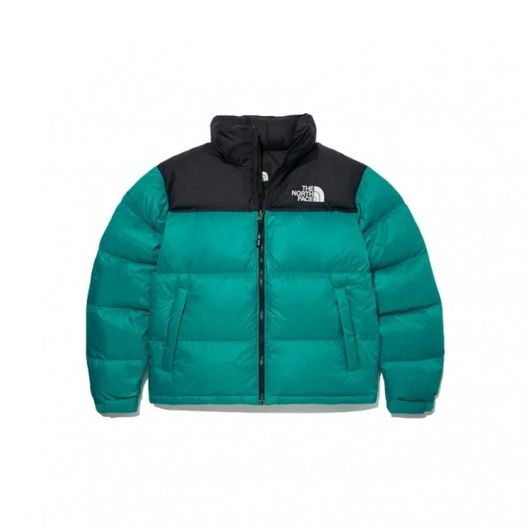 THE NORTH FACE カラーブロックジッパー スタンドカラー スポーツダウンジャケット ウィンター メンズ グリーン