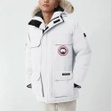 カナダグース Canada Goose Fusion Fit Expedition エクスペディションシリーズ ロゴワッペン フード付き ジッパー 長袖 ダウンジャケット アジアンバージョン 冬 男女同風 ホワイト