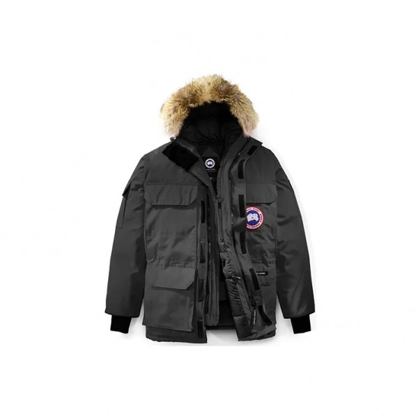 カナダグース Canada Goose Fusion Fit Expedition エクスペディション スキーシーズン 雪山 防寒 ファー襟 フード付きパーカー マルチポケット ダウンジャケット アジアンバージョン 冬 男女同型 グラファイトカラー